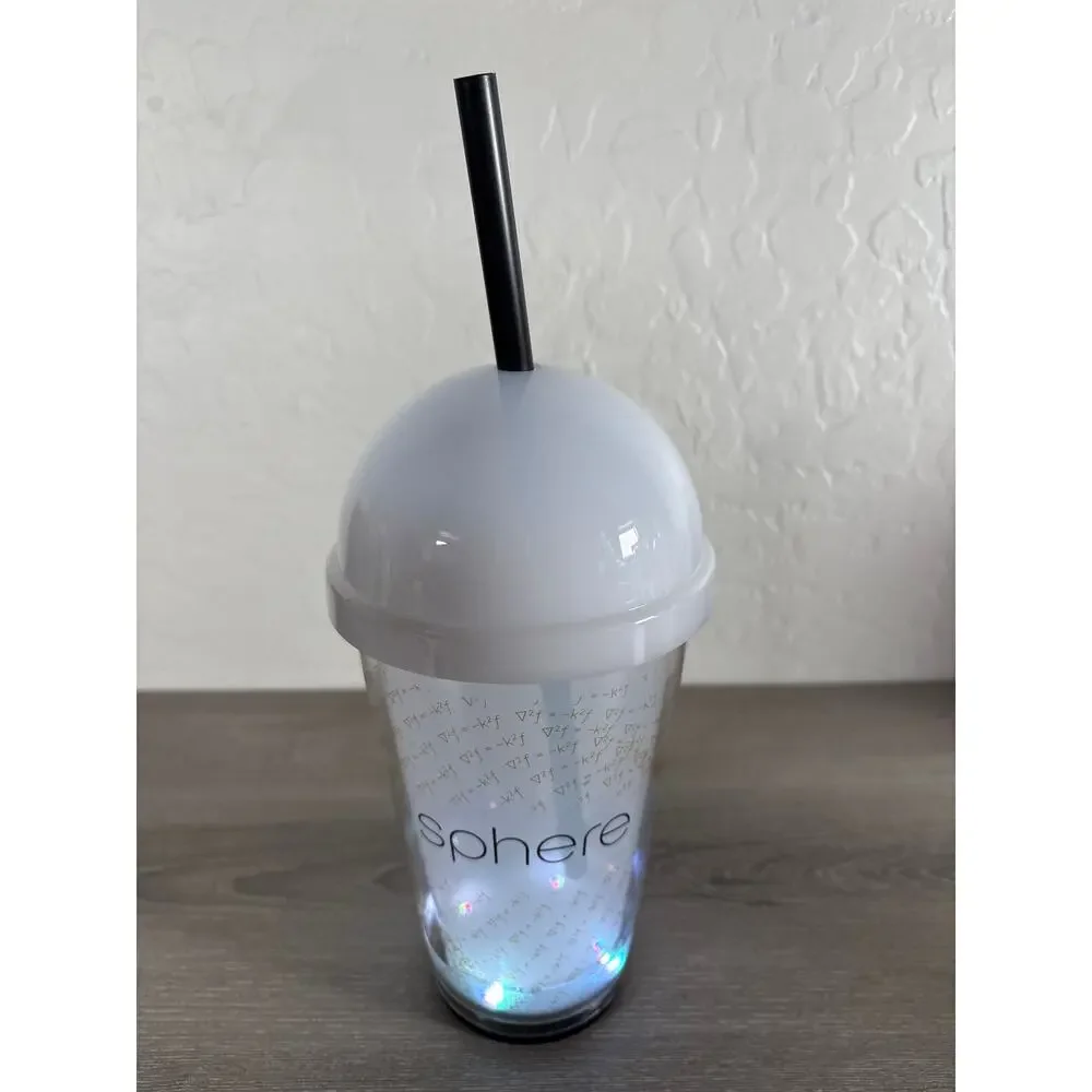Sphere‎ Las Vegas Souvenir Cup 20z Tumbler W/ Lid Multicolored Lights Concerts
